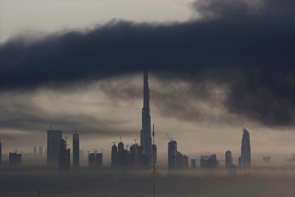 Сильный пожар в городе Дубай, ОАЭ (6 фото)