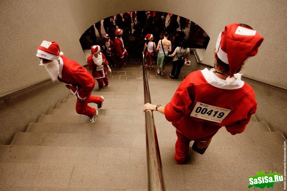 Забег Санта-Клаусов в Сиднее (9 фото)