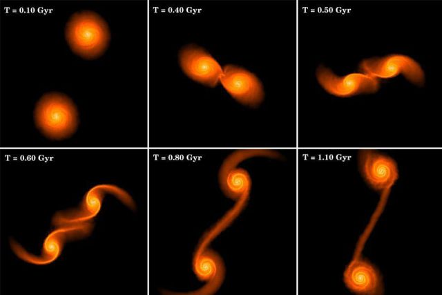Слияние галактик (2 фото)