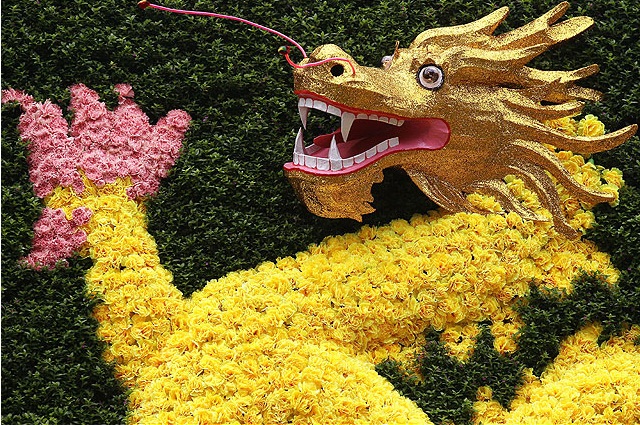 Страна Чудес на острове Сентоза: год Цветочного Дракона (10 фото)