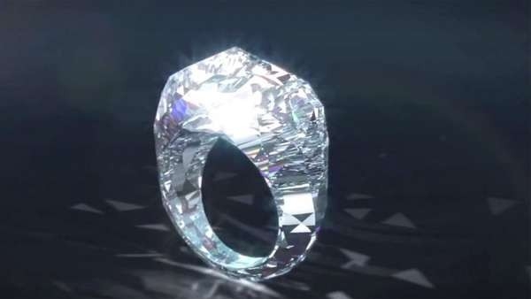 «The World's First All Diamond Ring» первое полностью бриллиантовое кольцо в мире (2 фото + видео)