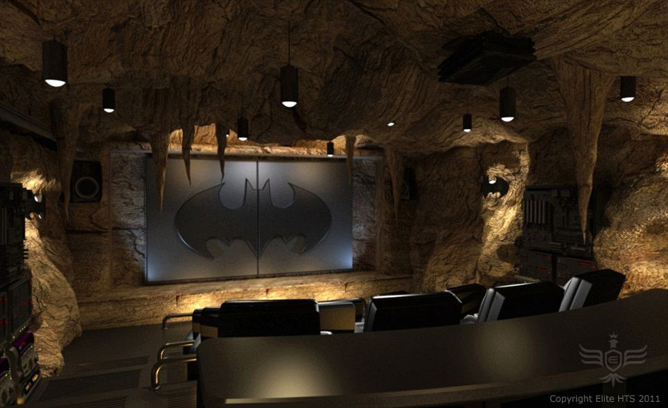 Кинотеатр в стиле жилища Бэтмена (4 фото)