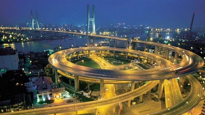 Мост Нанпу - чудеса китайских технологий (8 фото)