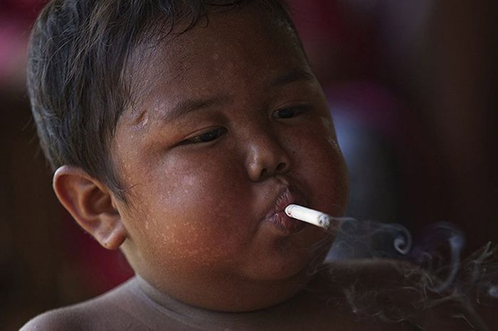 4-летний индонезиец бросил курить и начал обжираться! (8 фото)