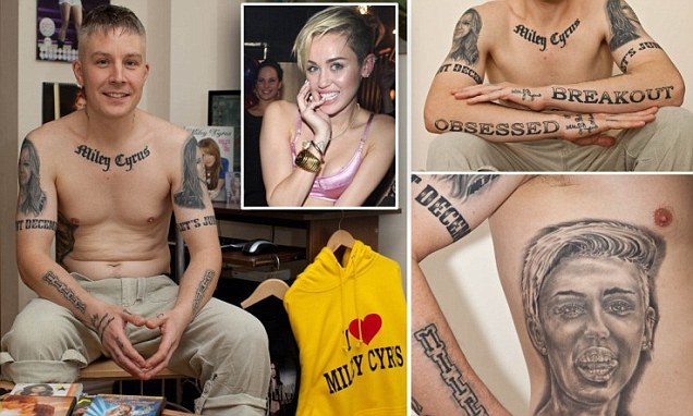Фанат Майли Сайрус покрыл всё своё тело татуировками (6 фото)