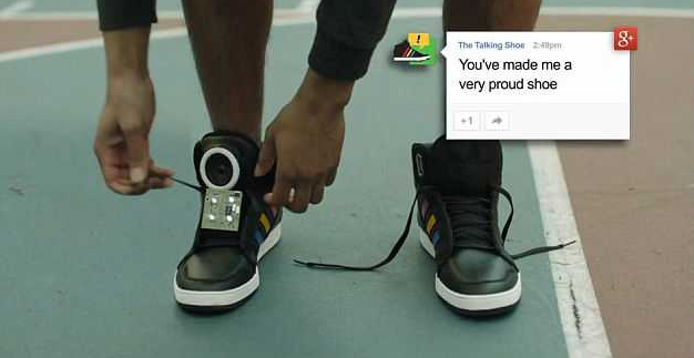 Говорящие кроссовки от Google, заставляющие заниматься спортом (4 фото и видео)