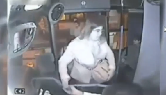 Водитель автобуса наказал вора (видео под катом)