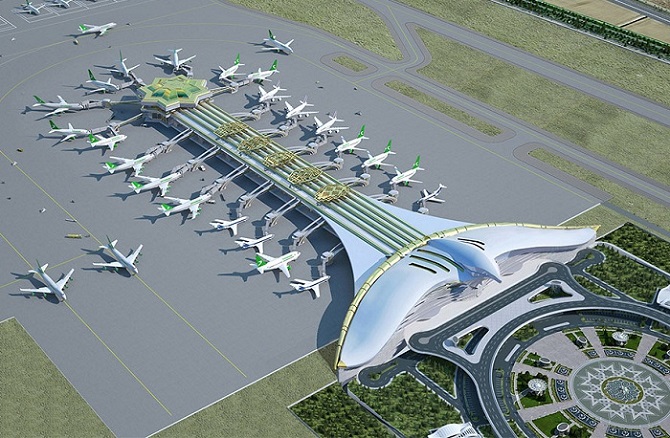 «Летящий сокол»: в Туркменистане строится потрясающий аэропорт (3 фото)