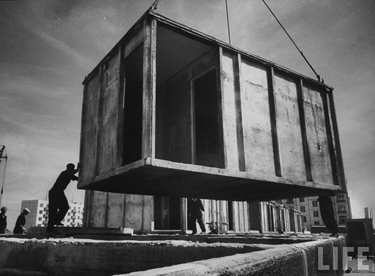 Как строили “хрущевки” в 1963 году (18 фото)